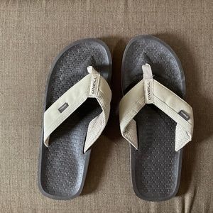 Mens o,Neil flip flops size 12 khaki color